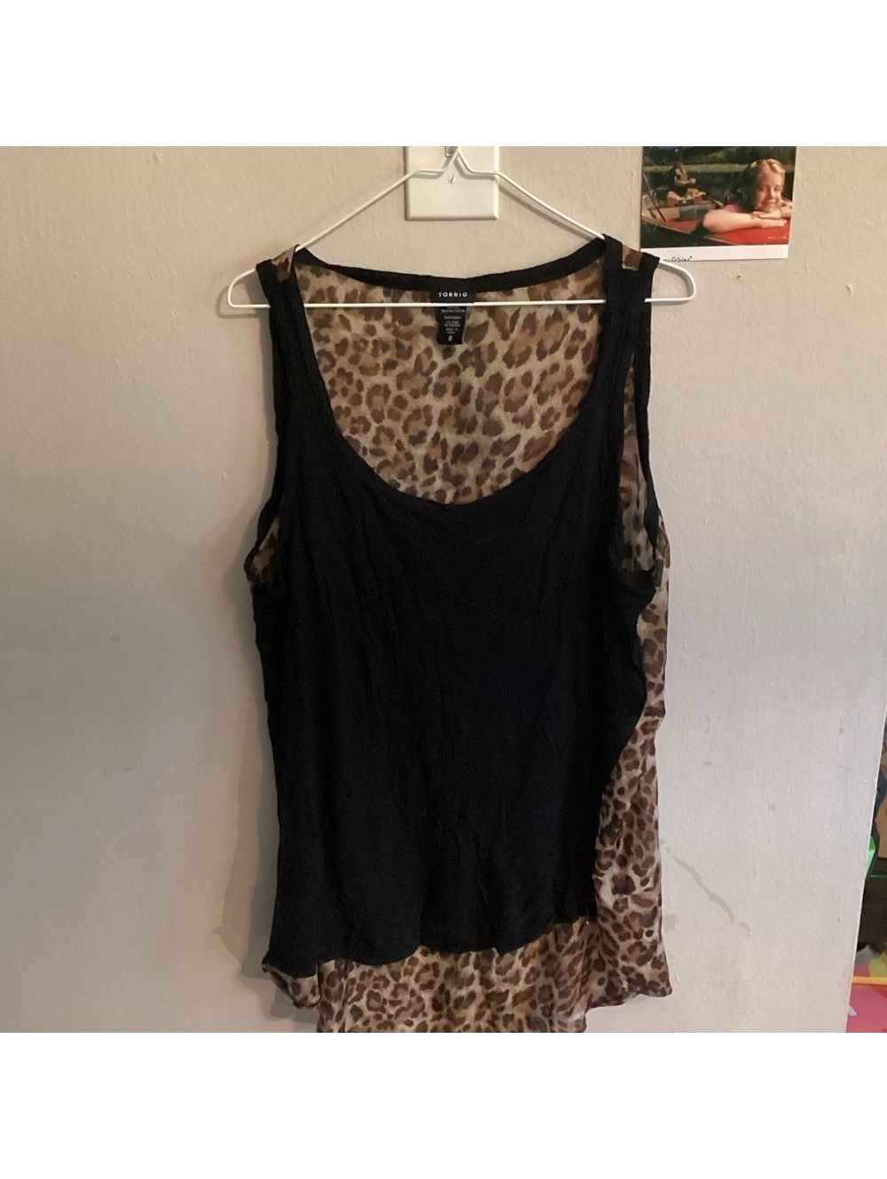 Torrid Black and Leopard Print Women's Top size 0 Tote6